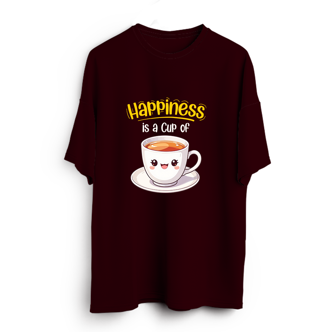 Happiness Is A Cup Of Tea Oversized T-Shirt