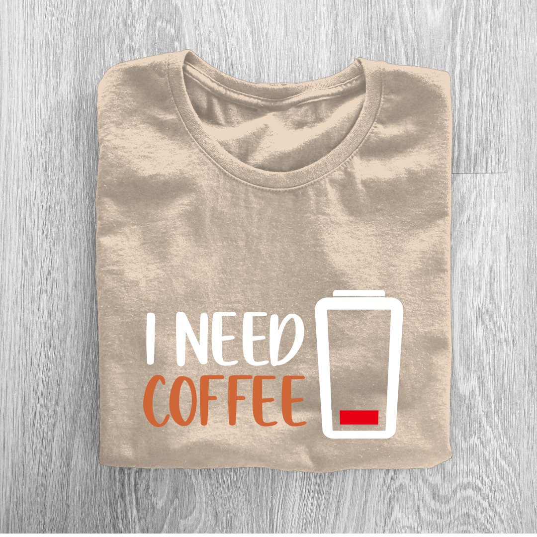 I Need Coffee Half Sleeve T-Shirt