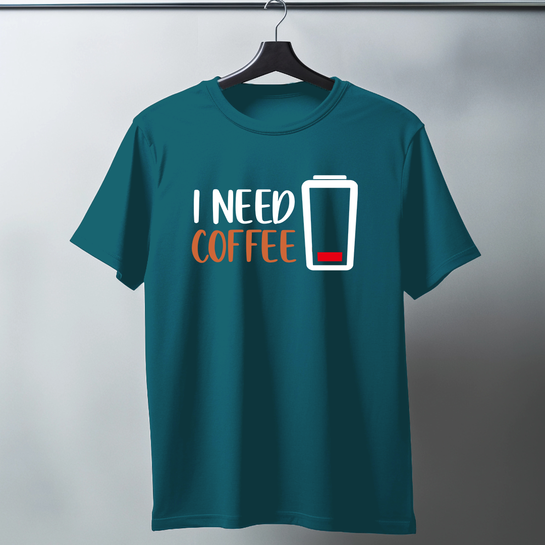 I Need Coffee Half Sleeve T-Shirt