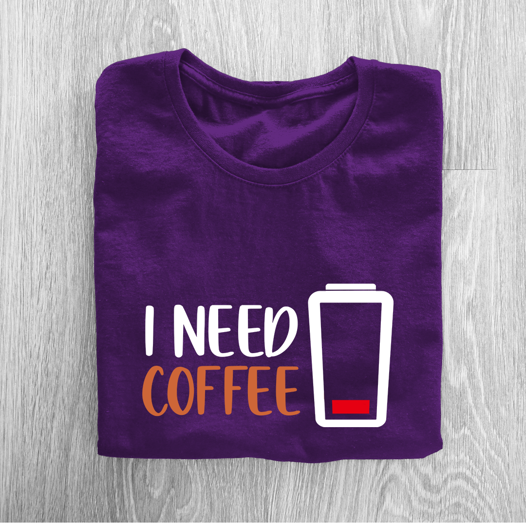 I Need Coffee Half Sleeve T-Shirt