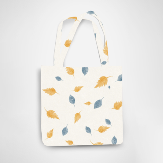 Leaves Pattern Tote Bag with Zipper