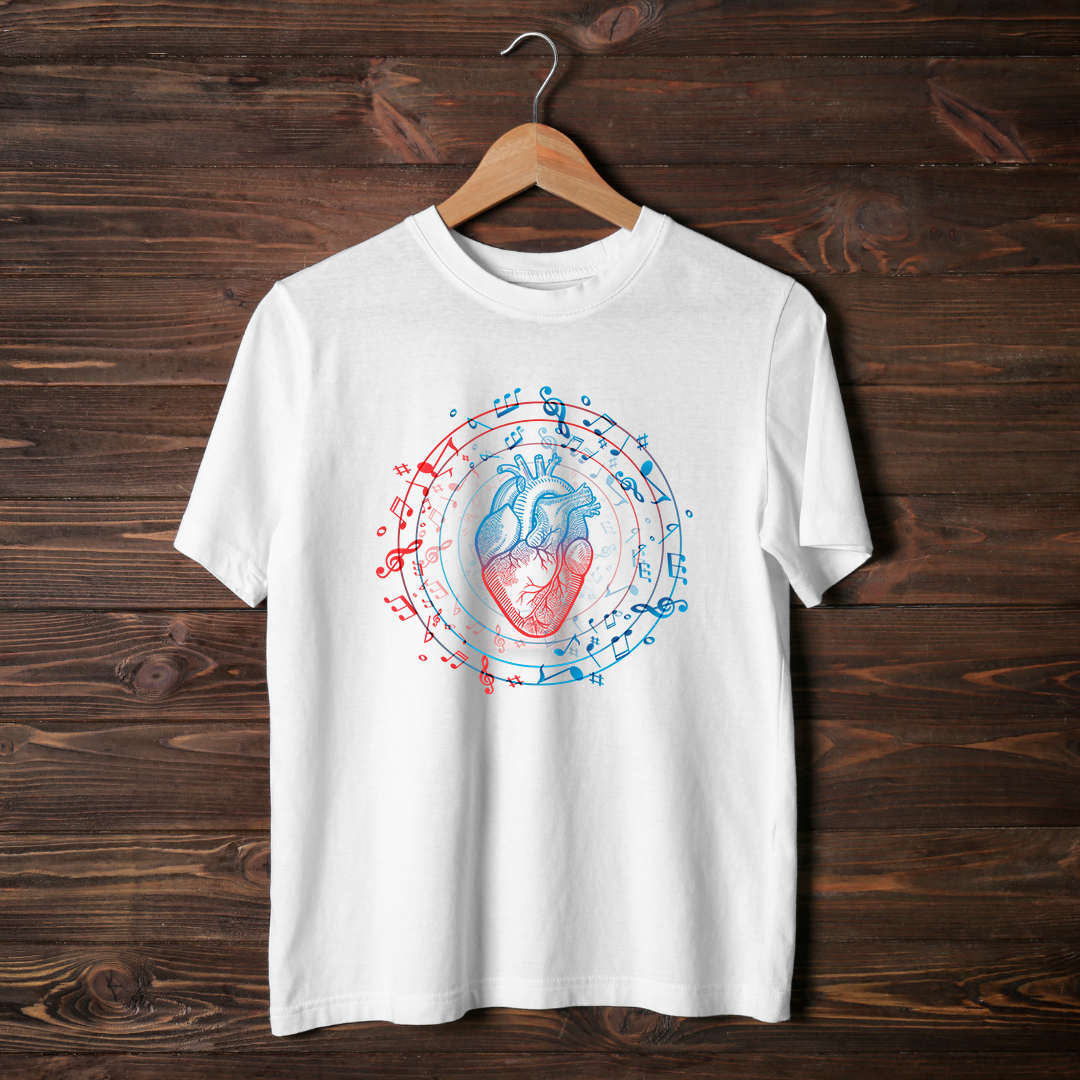 Musical Heart Half Sleeve T-Shirt
