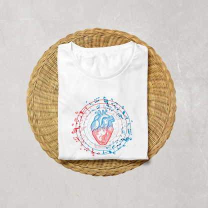 Musical Heart Half Sleeve T-Shirt