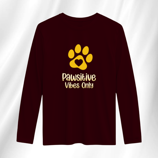 Pawsitive Vibes Only Full Sleeve T-Shirt