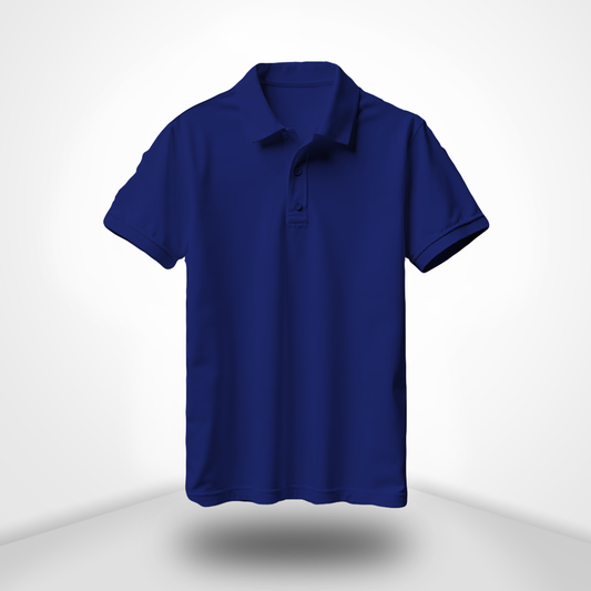Royal Blue Polo Neck Half Sleeve T-Shirt