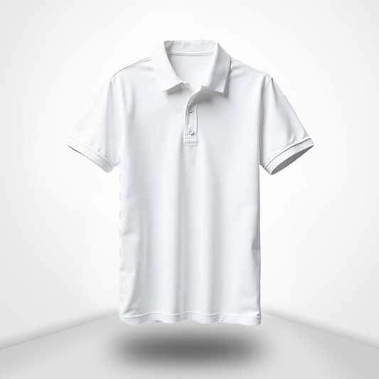 White Polo Neck Half Sleeve T-Shirt